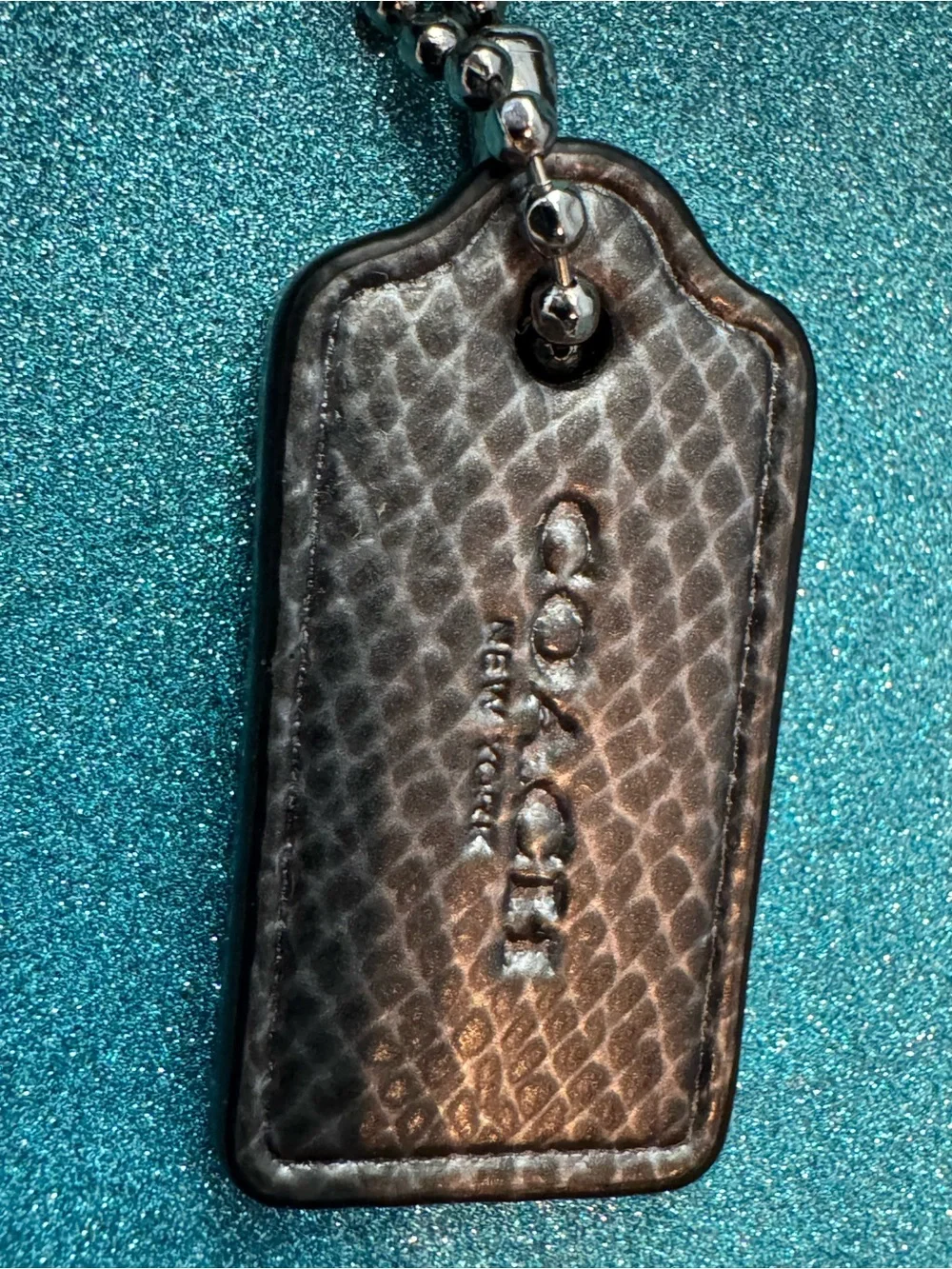 Coach Steel Gray  Pebbled Leather Wristlet with Silver Logo